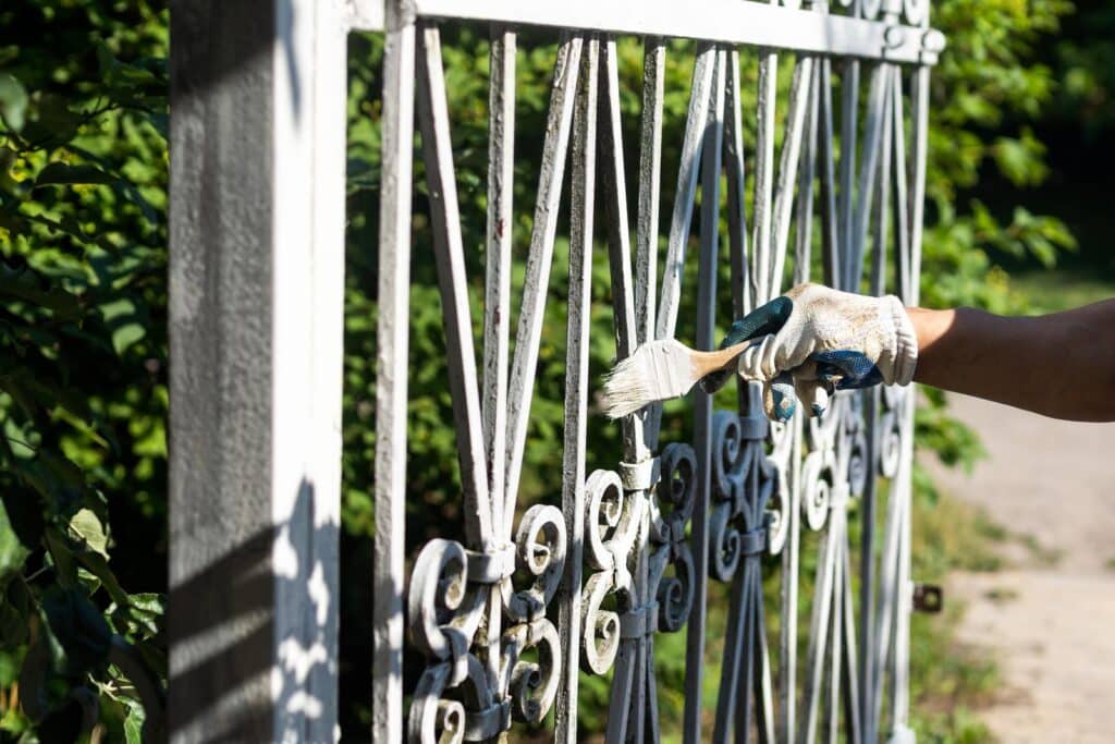 Painting Metal Fence