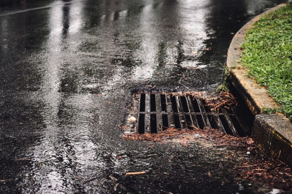 drainage grate in Auckland road side