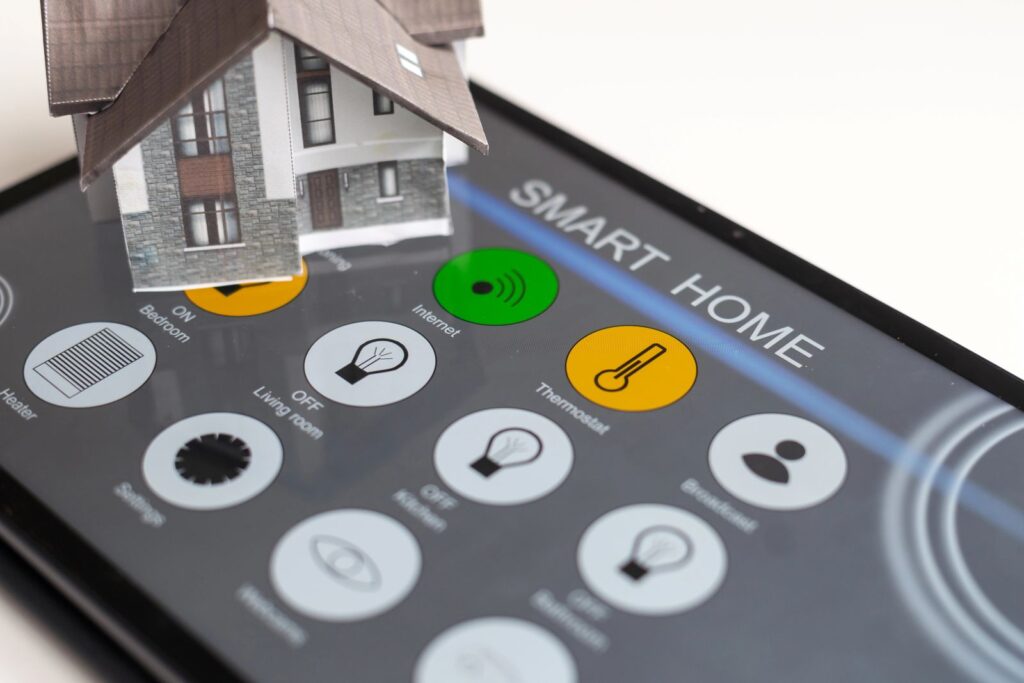 smart phone showing smart house app